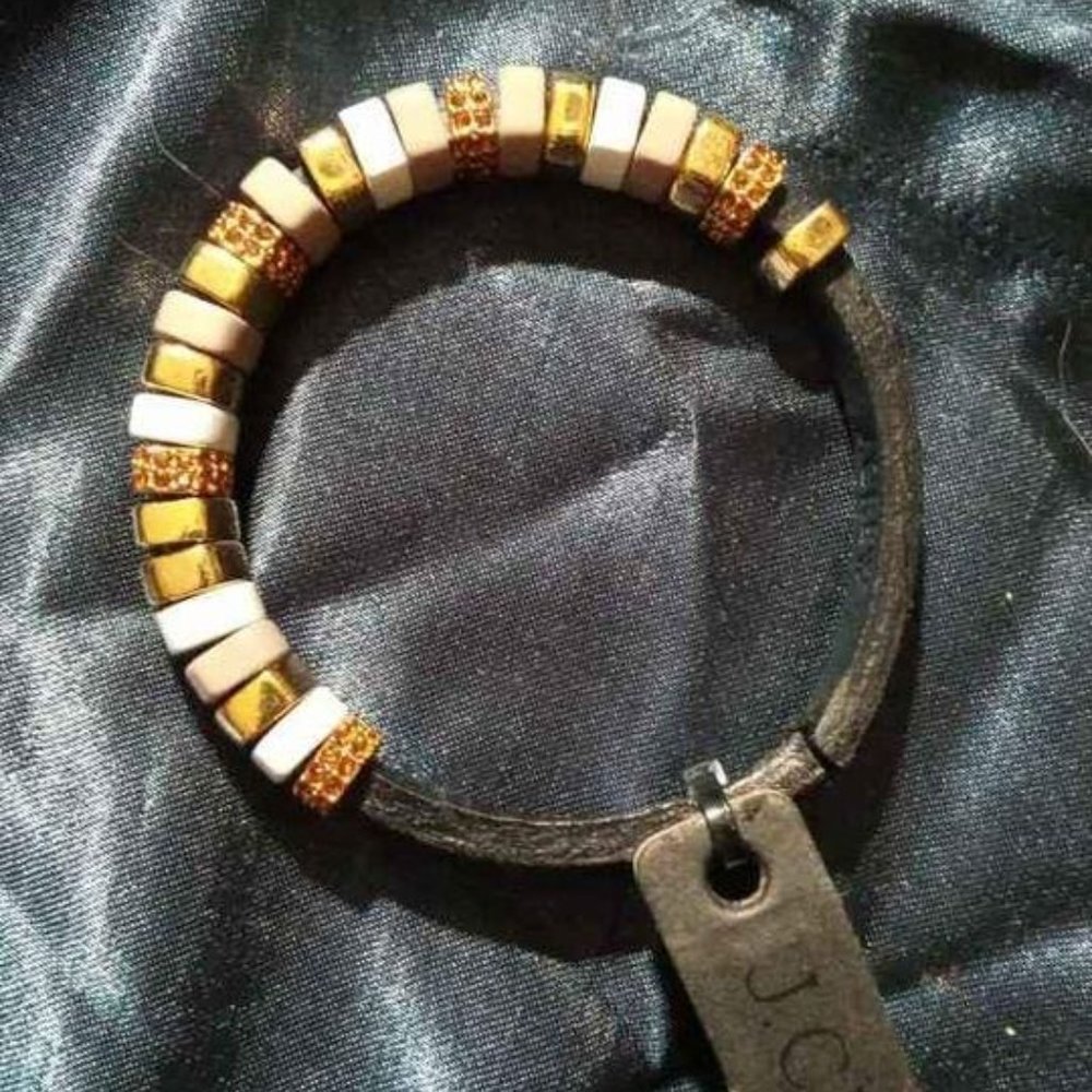 J CREW LEATHER CHORD AND METALLIC BRACELET NEW OLD STOCK
